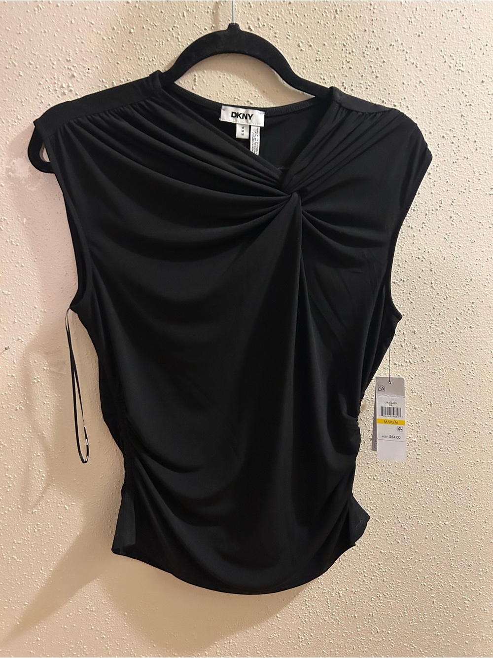 DKNY Black Women's Top with Branded Neck Label